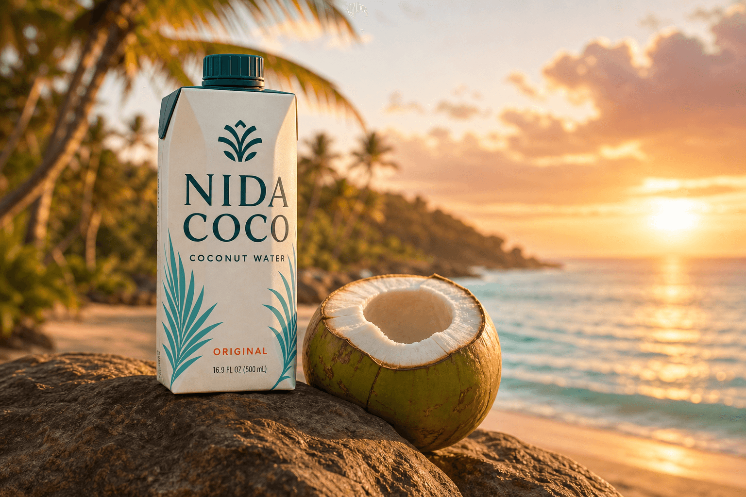 Sunset beach with NIDA COCO